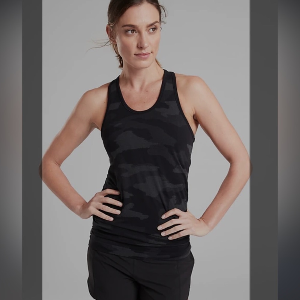 Athleta camouflage racer back tank top, size XXS